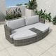 image 2 of Direct Wicker Outdoor Garden Rattan Sun Lounger with Coffee Table