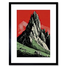Tryfan Mountain Snowdonia Wales Peak Sunset 9x7" Black Framed Wall Art Print