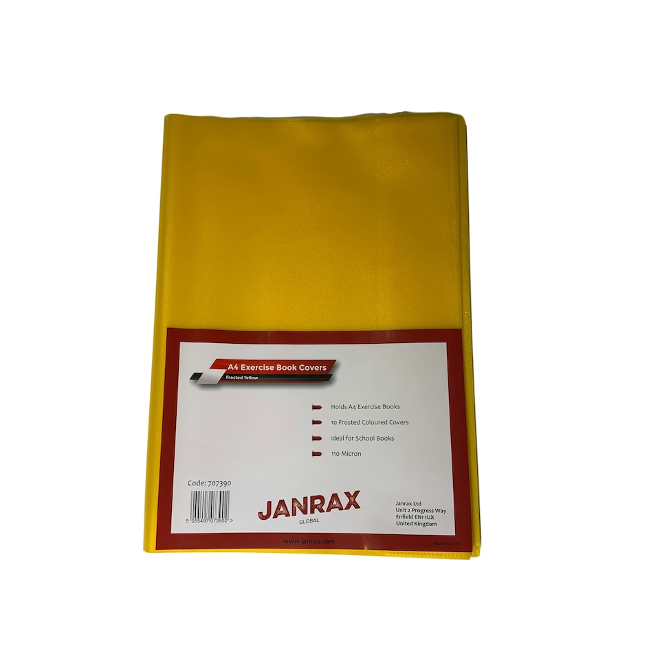 image 1 of Pack of 10 A4 Frosted Yellow Exercise Book Covers