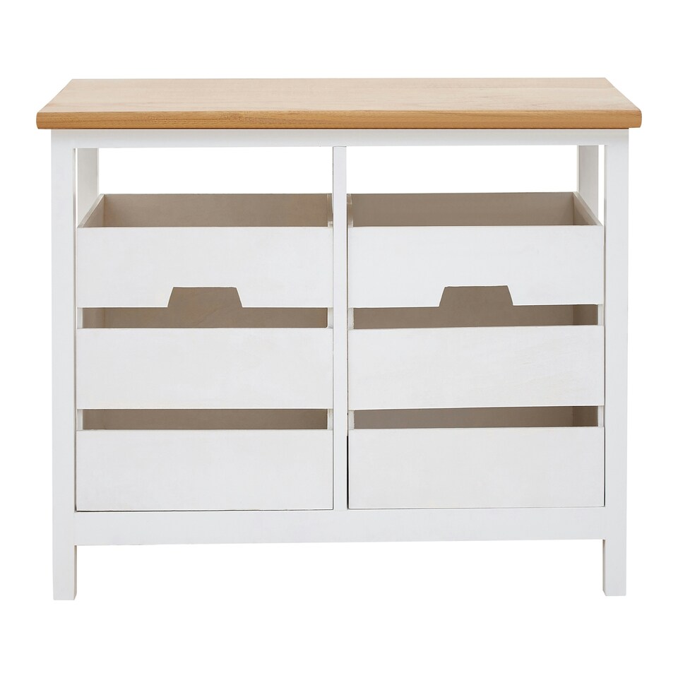 image 1 of Interiors By Premier Compact Design 2 Drawer Bench, Modern Design Chest Of Drawers For Livingroom, Minimalist Storage Chest White