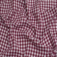 Minerva Core Range Wine 1/4 inch Check Gingham Fabric for Dressmaking, 112.5cm / 44" Wide - per metre