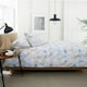 image 2 of Shell Mother of Pearl 100% Cotton Duvet Cover Set – Iridescent Shell Design with Piped Edges White | King