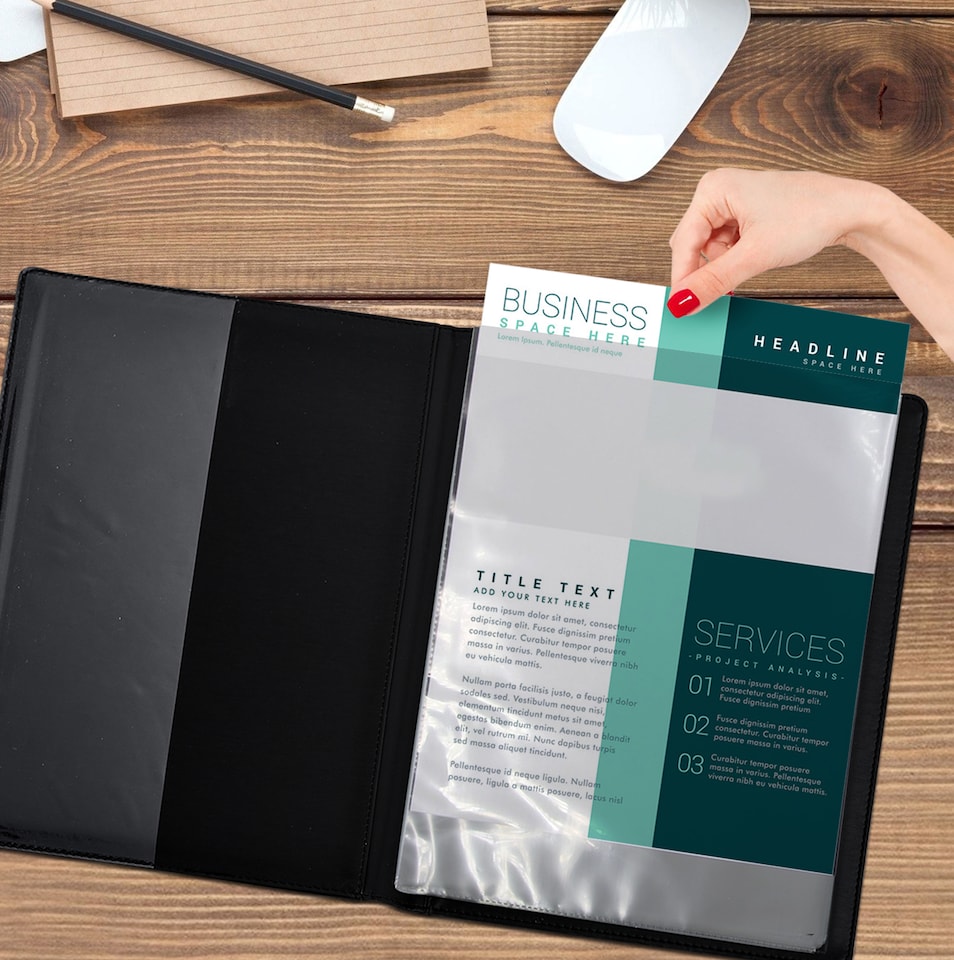 image 1 of A4 Professional Display Book with 24 Pockets 48 Sides – Portfolio Folder A4 for Certificates & Documents – Presentation Folder, Professional Portfolio for Office, School & Interviews