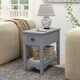 image 5 of COSTWAY Nightstand Side End Table Retro Side Table Grey Grey