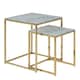 image 1 of Alisma Nest of Tables with White Marble Effect Glass Top & Gold Legs