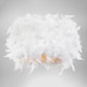 image 4 of Modern Designer Real White Feather Drum Lamp Shade with Inner Cotton Lining | White