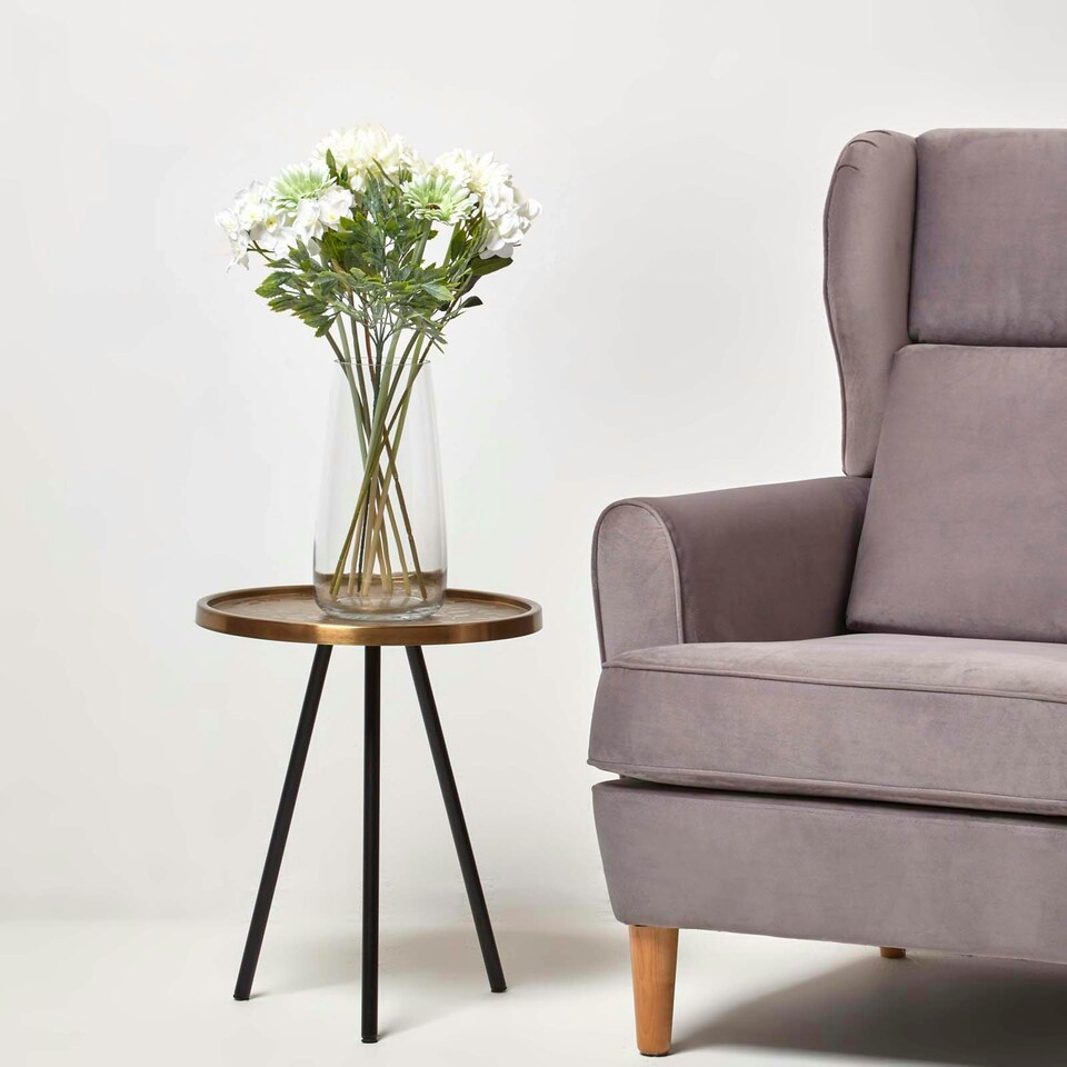 image 1 of Homescapes Artificial White Bouquet of Gerbera Daisies and Daffodils