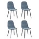 image 1 of Alverton Premium Denim Blue Chenille Upholstered Dining Chairs - Set of 4