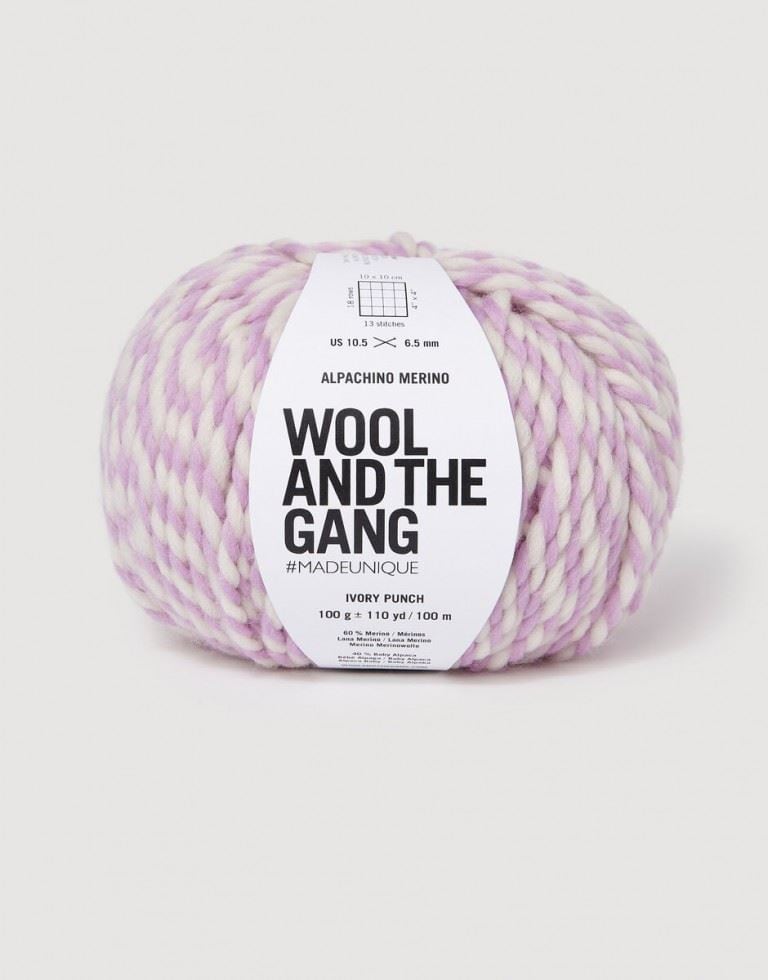 Wool and the Gang Pink Alpachino Merino Twist Chunky Yarn For Crochet, Knitting - per 100 gram ball