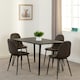 image 6 of Marlow & Athens Indoor Dining Set with 4 Chairs - White Marble - Brown | Brown | White Marble/Brown Faux Leather | 5