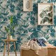 image 2 of GrandDeco Forage Geometric Wallpaper - Teal/Gold - One Size Green