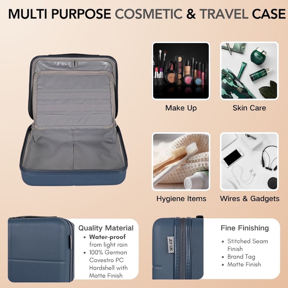 image 1 of Premium 100% Makrolon PC 2 PCS Suitcase Set | Vanity + Cabin Luggage