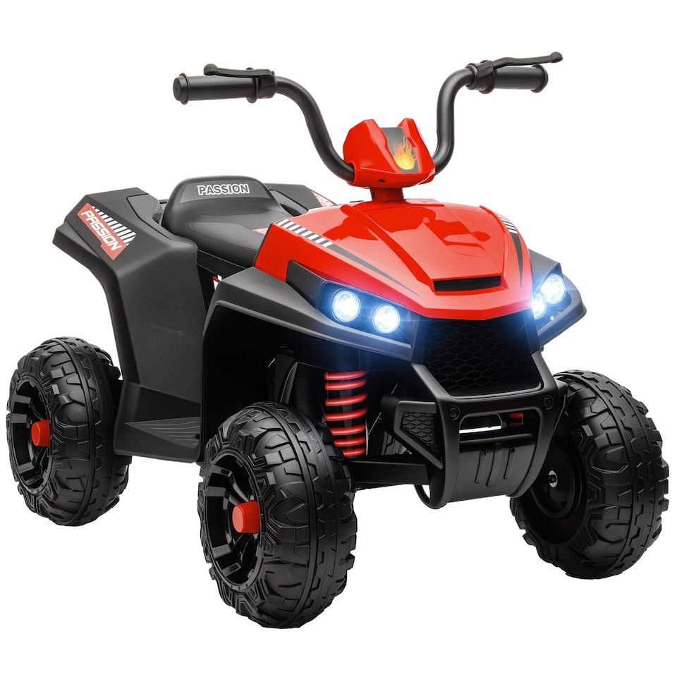 image 1 of AIYAPLAY 12V Kids Electric Quad Bike with 4 Wheels Spring Suspension, Red