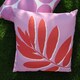 image 2 of Fusion Leaf Print Cushion Cover Pink