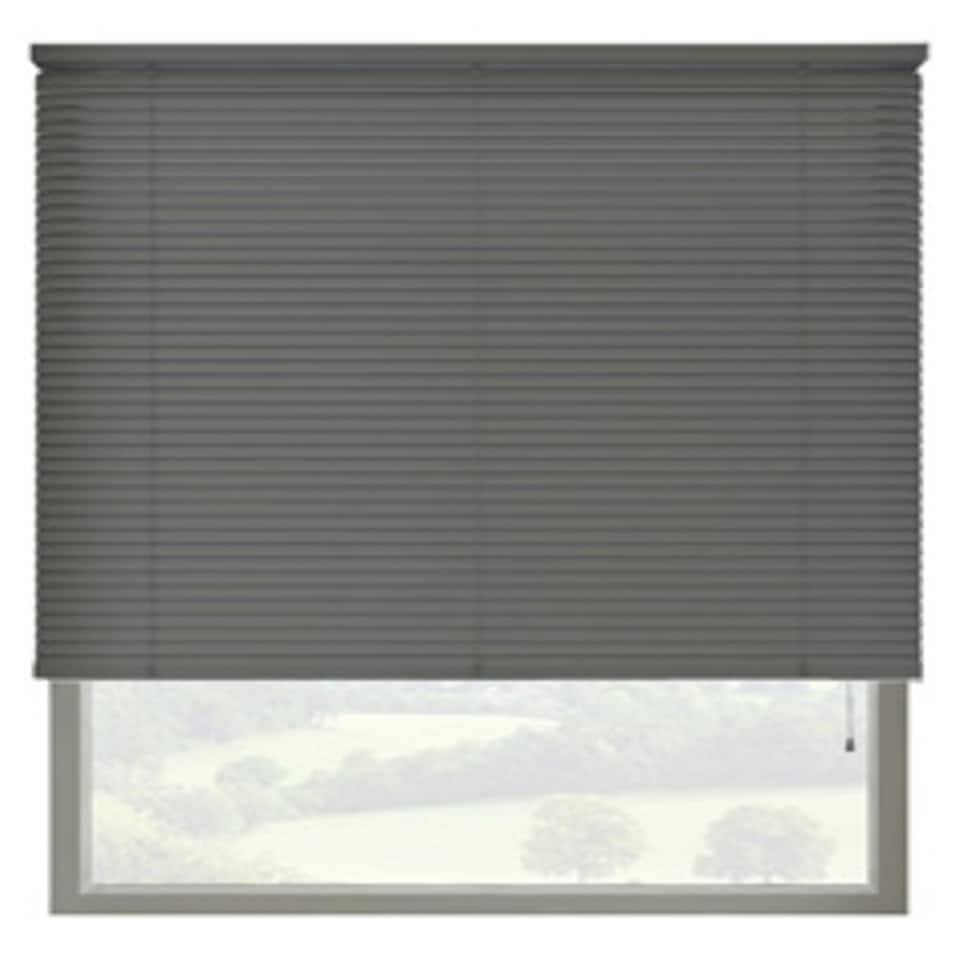 180cm Slate Grey 25mm Slat PVC Venetian Blind (152cm Drop) | Grey | Grey