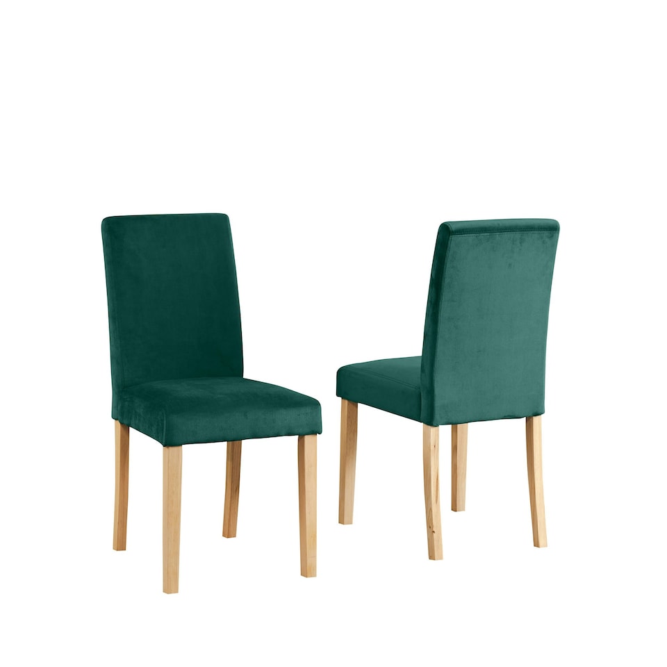 image 1 of Maiolo Velvet Dining Chairs - Set of 2 - Green