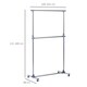 image 3 of HOMCOM Garment Rail Adjustable Portable Clothes Hanging Stand Rack Wheels