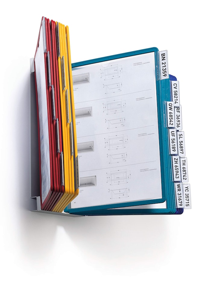 image 1 of Durable VARIO WALL 20 Display Panel Desk Stand | 20 Panels | A4 Colour Coded | Multi