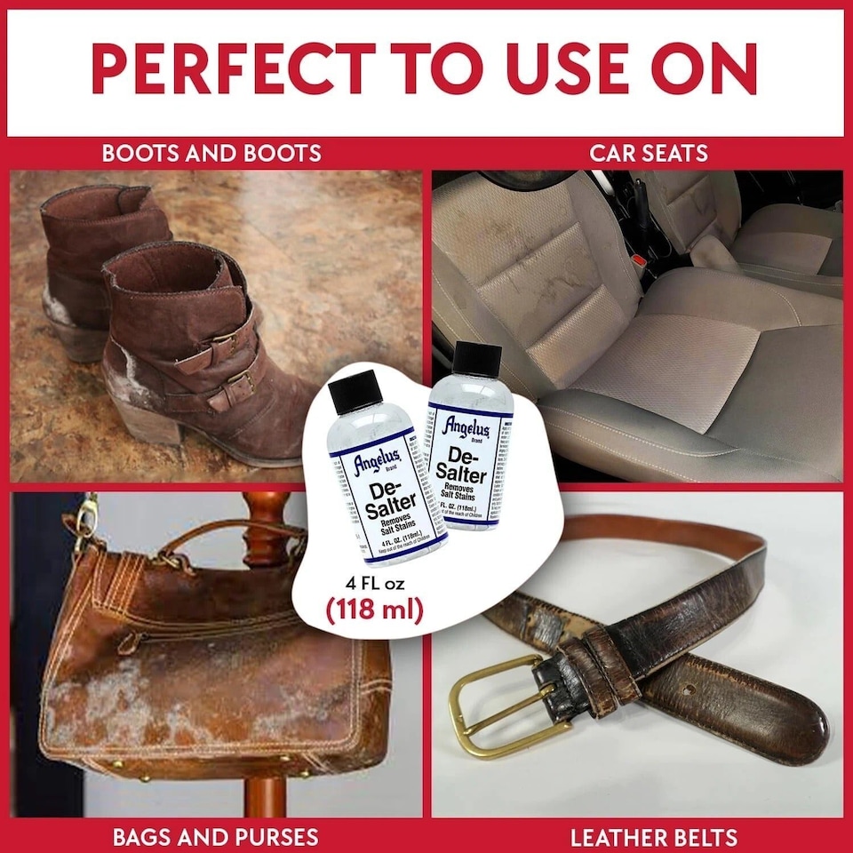 image 1 of Angelus De-Salter - Salt Stain Remover for Leather Boots & Shoes 4oz | Clear