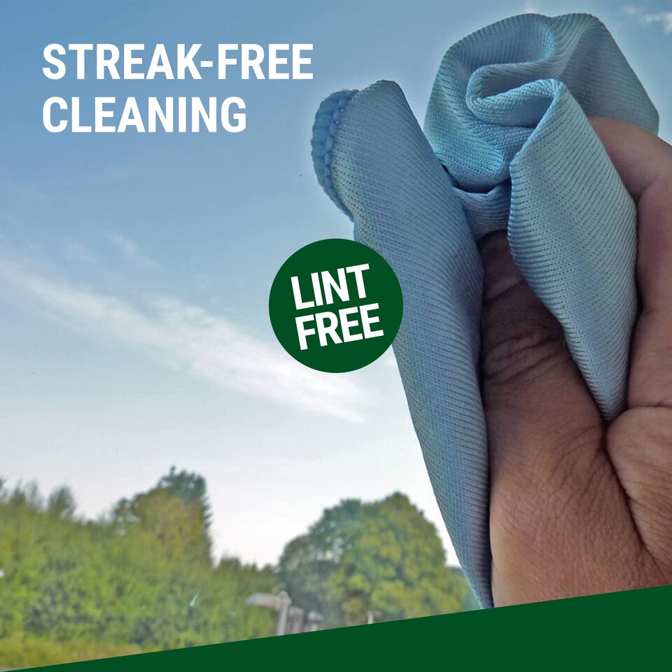 image 1 of Cleaner Cloth Microfibre Cloths 10 Pack Blue 40x40cm Washable 200x Kitchen, Bathroom, Car & Window Cleaning by UNGER
