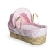 image 2 of Clair de Lune Dimple Palm Moses Basket With Folding Stand - Pink