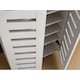image 4 of Oslo 2 Door Wooden Shoe Storage Cabinet Rack Stand Cupboard Slatted Doors | White