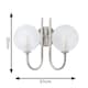 image 6 of ValueLights Elle Brushed Chrome 2 Way IP44 Bathroom Wall Light | Silver