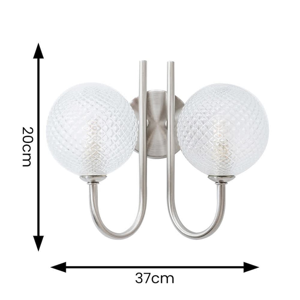 image 1 of ValueLights Elle Brushed Chrome 2 Way IP44 Bathroom Wall Light | Silver