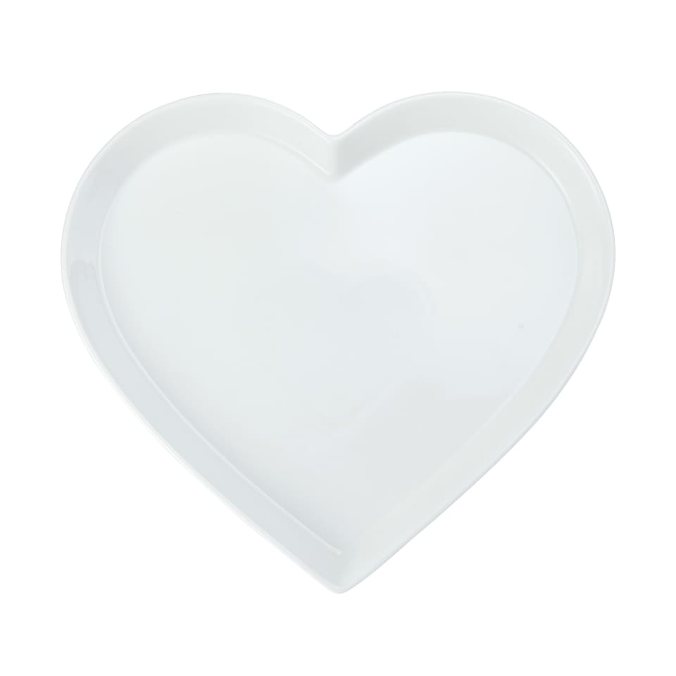 image 1 of Mikasa Serving Platter White Porcelain Heart Shaped 30cm