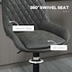 image 5 of HOMCOM Adjustable 360 Degree Swivel Bar Stools, Set of 2 Bar Chairs, Grey