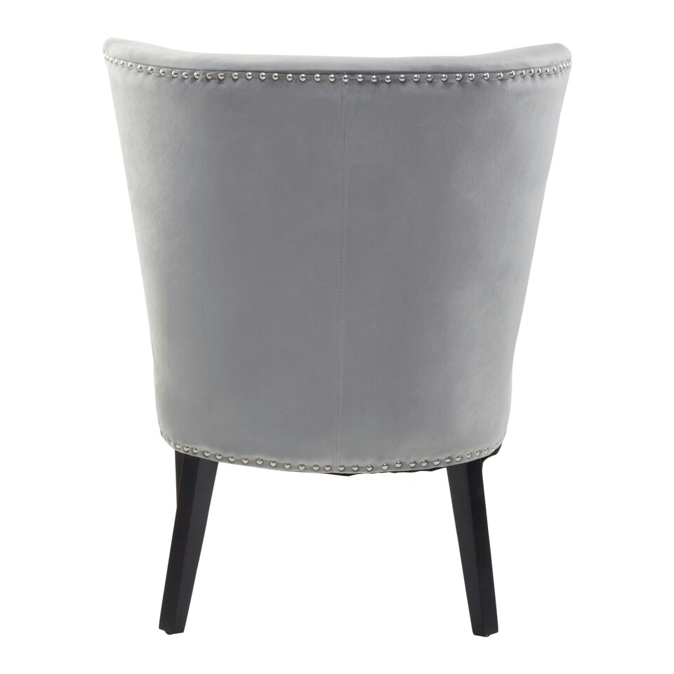 image 1 of Interiors by Premiers Velvet Dining Chair, Dining Room Accent Chair, Velvet Upholstered Wing Chair with Wooden Legs