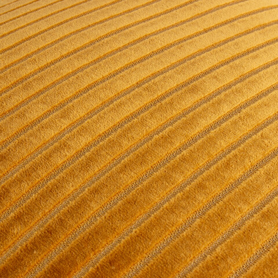 image 1 of Paoletti Savoy Stripe Velvet Cushion | Gold | Gold