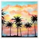 image 1 of Palm trees at sunset (Picutre Frame) White | XL