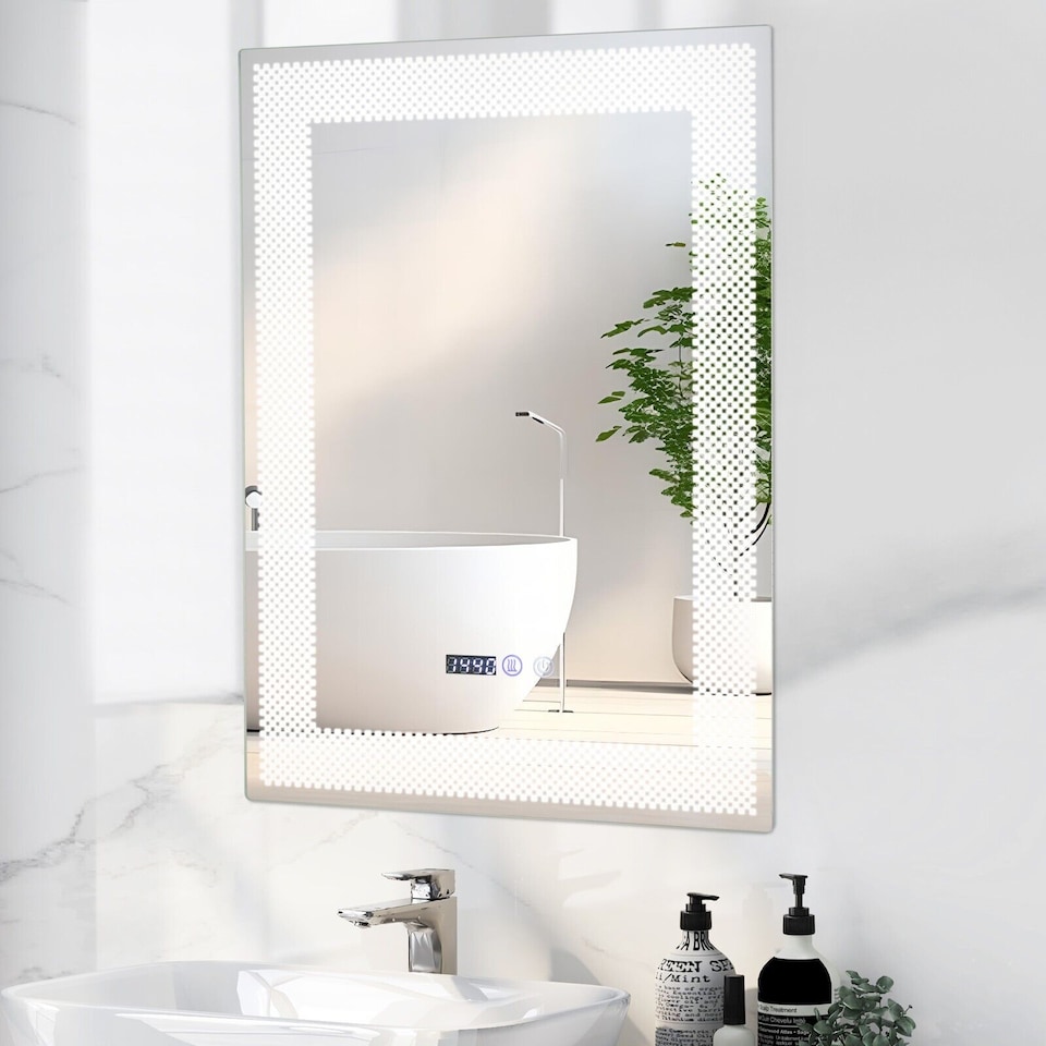 image 1 of COSTWAY Bathroom  Vanity Mirror Wall Mirror 3 Colors LED Lights