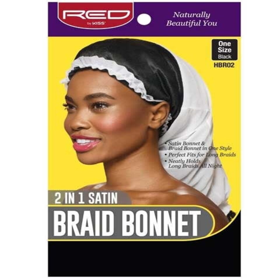 Red By Kiss 2 In 1 Satin Braid Bonnet