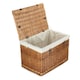 image 4 of 60cm Double Steamed Wicker Chest Picnic Basket with Lining Black | Black | One Size