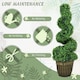 image 4 of HOMCOM Set of 2 Decorative Artificial Plants Topiary Spiral Boxwood Trees in Pot, Fake Plants for Home Indoor Outdoor Decor, 90cm, Green