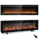 image 1 of COSTWAY 127CM Electric Fireplace Wall Mounted Black