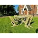 image 2 of Ashcome Table Set Sits 6 Including 2 Bench and 4 Chairs - L120 x W93 x H77 cm - Set of Waterproof Cushions Included