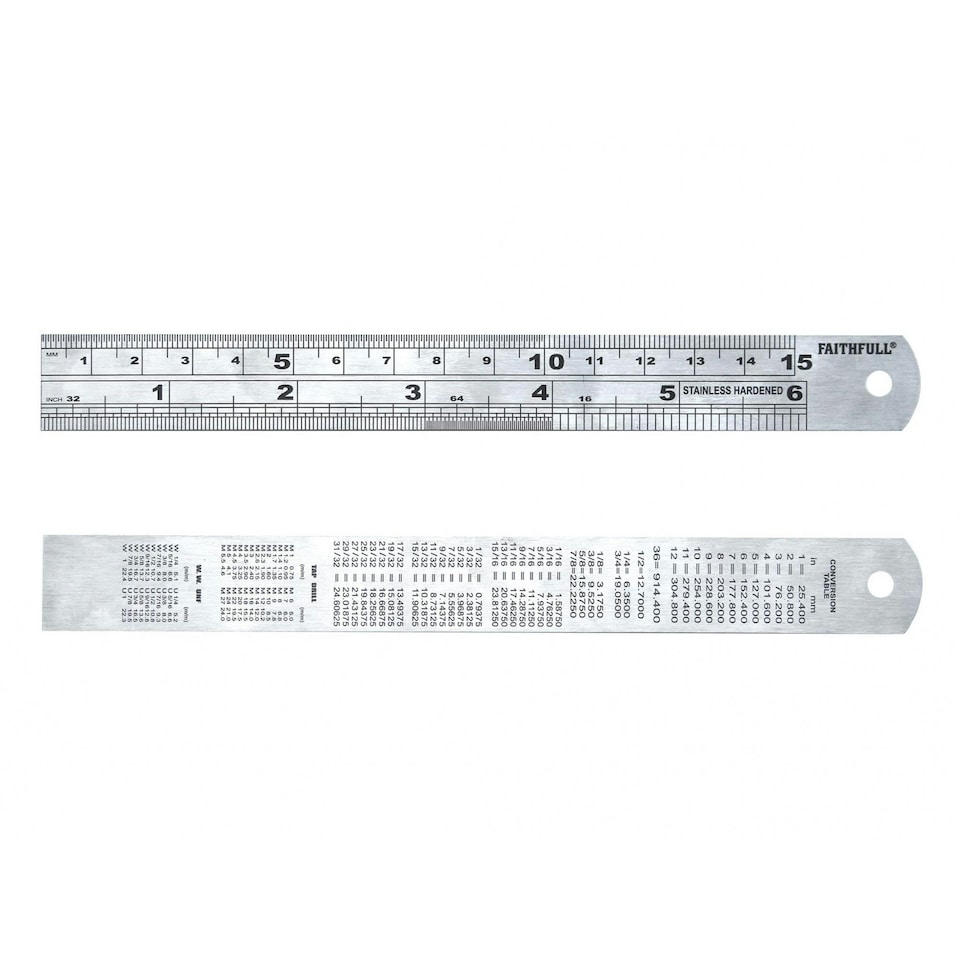 image 1 of Faithfull Flexible Stainless Steel Rules - Multi Colour - 150mm x 19mm x 0.6mm