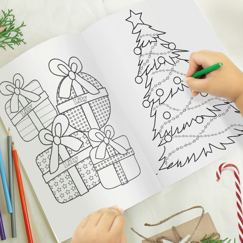image 1 of Personalised 'It's Christmas' Fairy Colouring Book