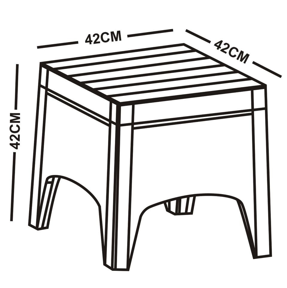 image 1 of Rattan Effect Square Garden Side Table - Black