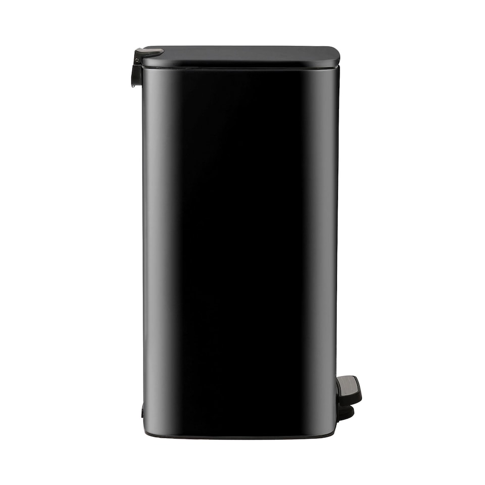 image 1 of Harbour Housewares Square Stainless Steel Kitchen Pedal Bin - 30L - Black | Black | Black