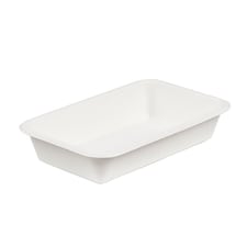 White Compostable Bagasse Deep Takeaway Trays 22cm - Pack of 125