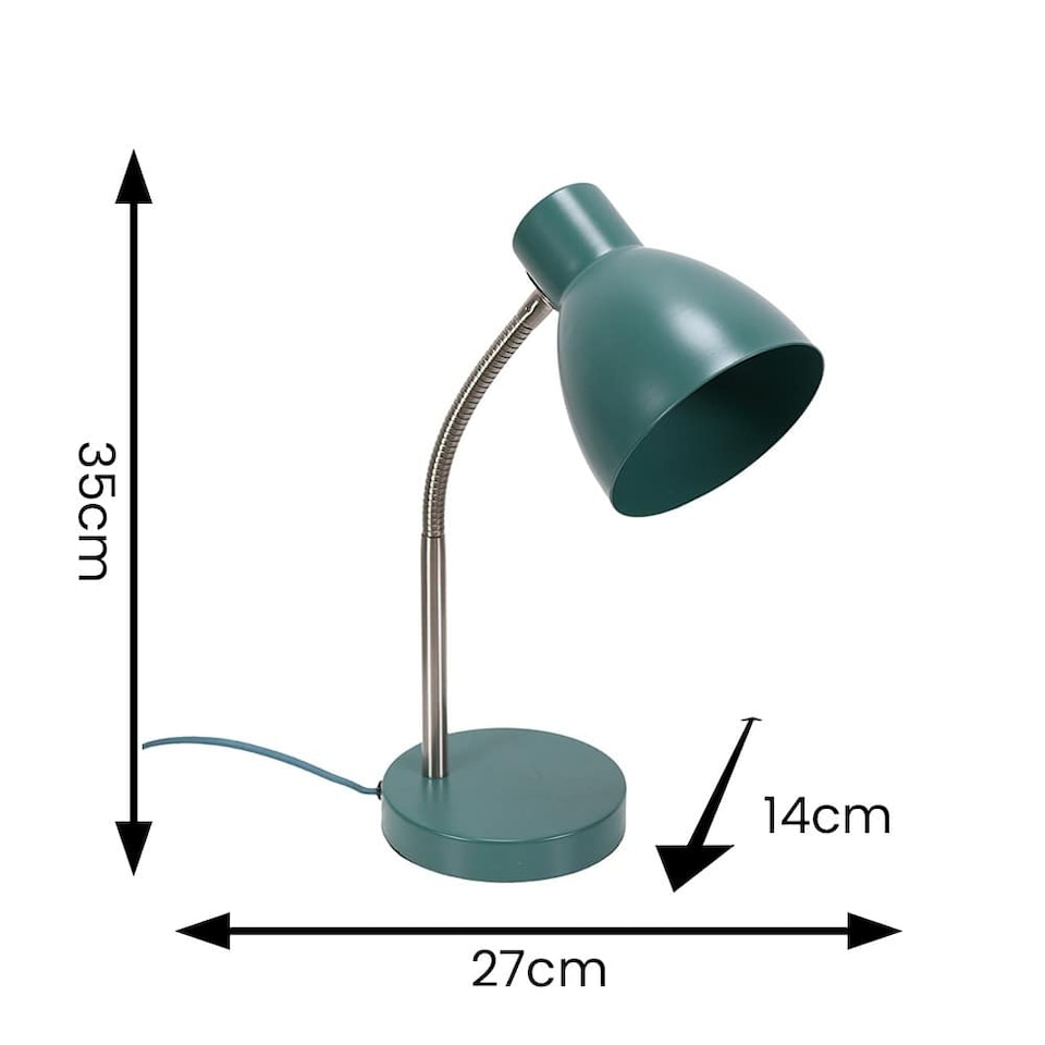 image 1 of ValueLights Keela Teal Adjustable Flexi Neck Desk Table Lamp