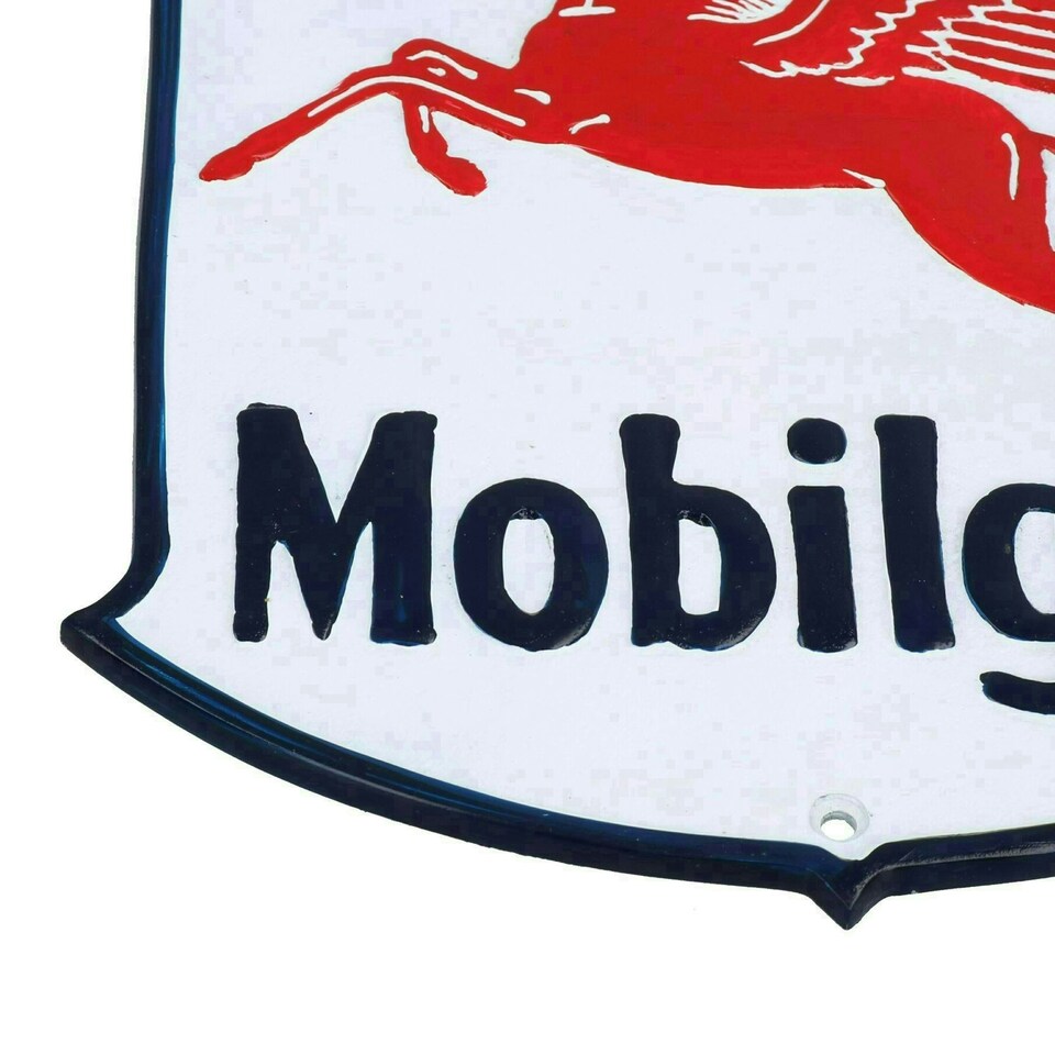 image 1 of Mobilgas Aluminium Sign Plaque Door Wall Garage Petrol Oil Workshop Garage