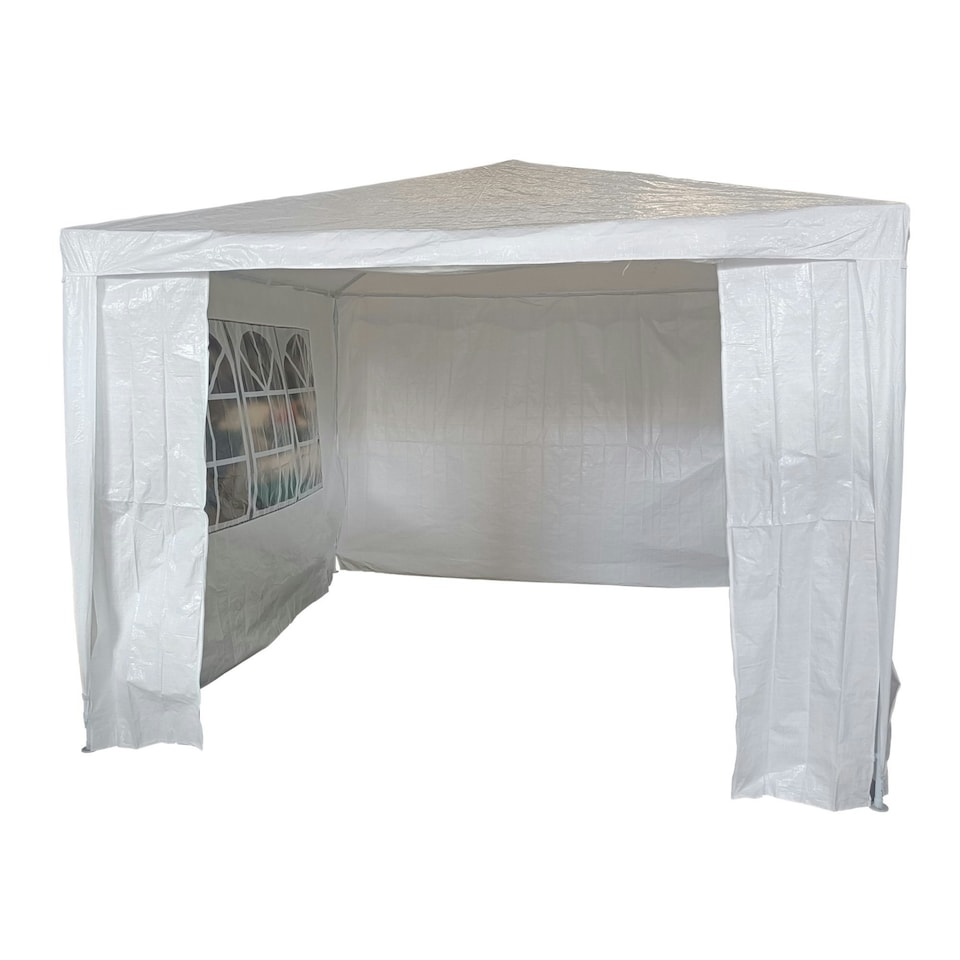 image 1 of Oypla 3m x 3m White Waterproof Garden Gazebo Marquee Awning Tent