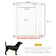 image 7 of PawHut 74-87cm Adjustable Metal Pet Gate Safety Barrier w/ Auto-Close Door White