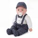 image 1 of BiBi Doll 20" Pebble Baby Doll Boy with Formal Bow Tie Outfit, Sounds & Dummy Toy