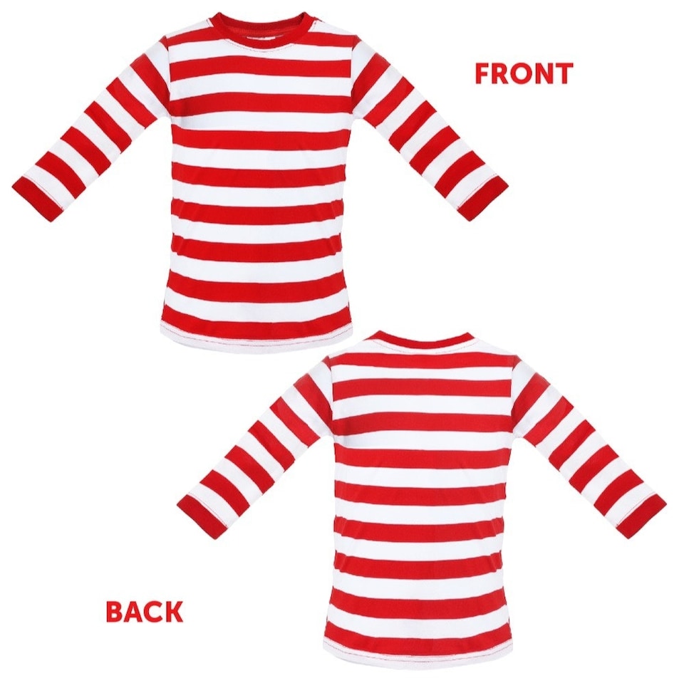 image 1 of Find Me Costume - Top, Hat, Glasses & Walking Stick | Red | L